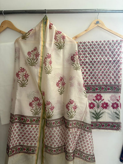 Unstitched Chanderi Suit