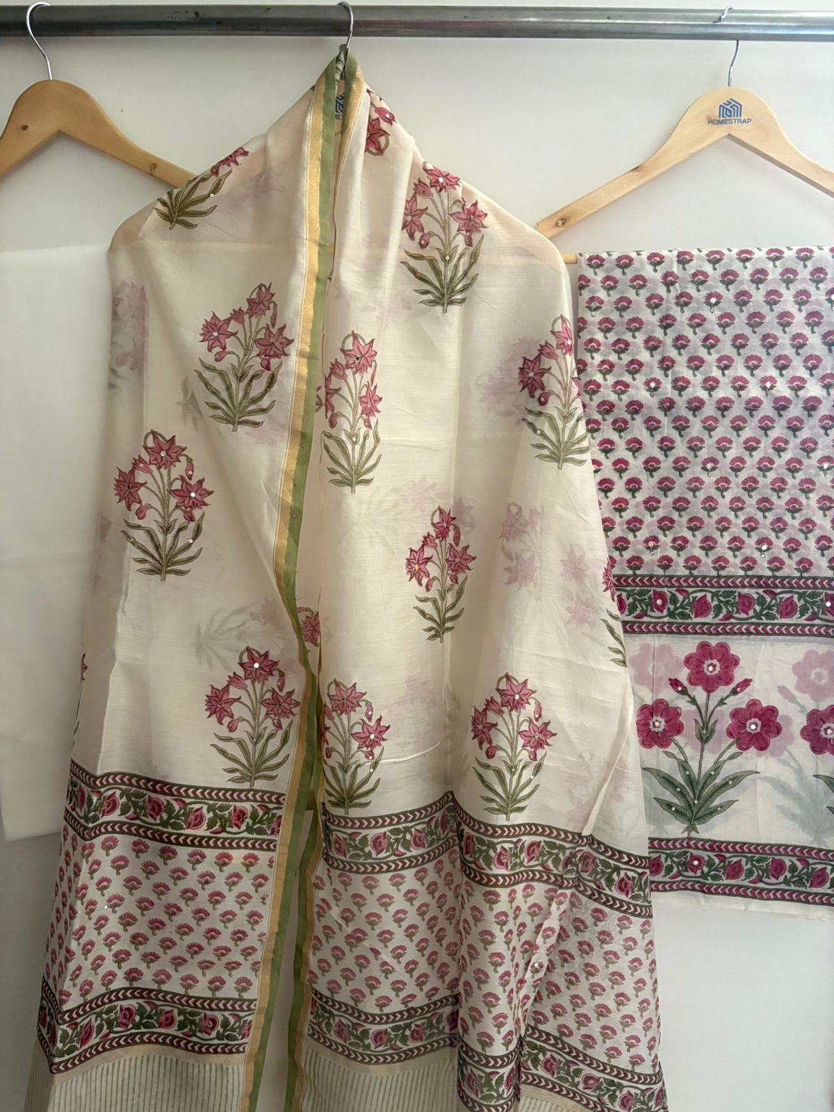 Unstitched Chanderi Suit