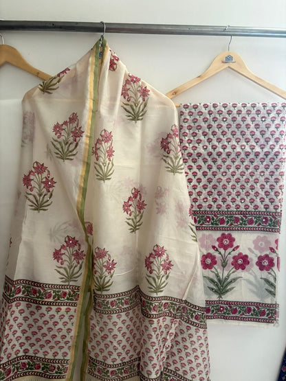 Unstitched Chanderi Suit