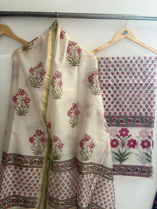Unstitched Chanderi Suit