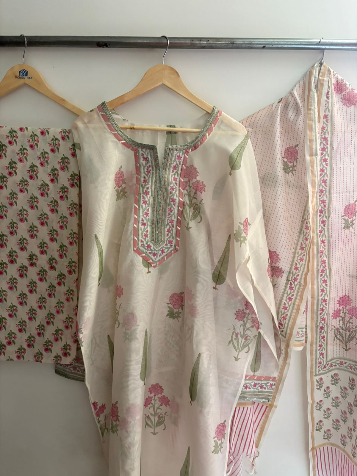 Semistitched Chanderi Suit