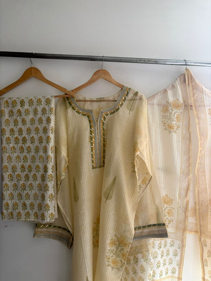Semistitched Chanderi Suit