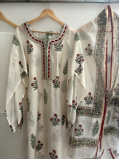 Semistitched Chanderi Suit