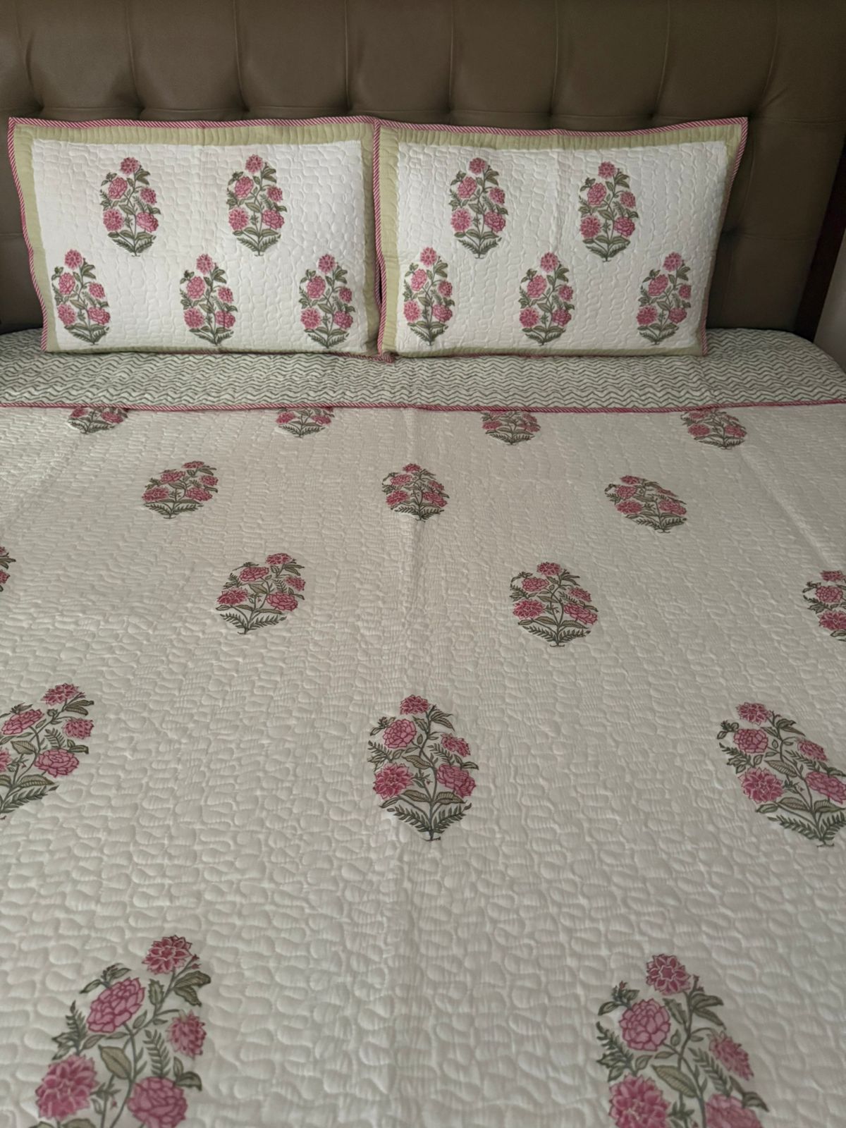 Handblock Quilted Bedcover