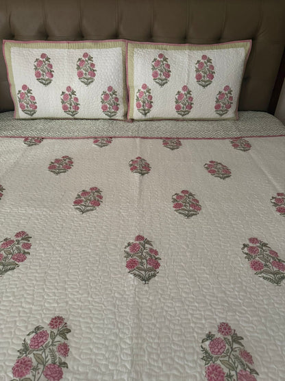 Handblock Quilted Bedcover