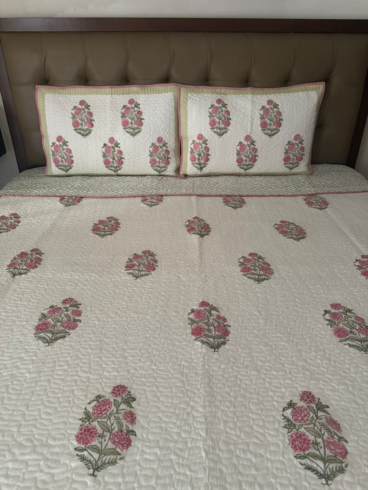 Handblock Quilted Bedcover