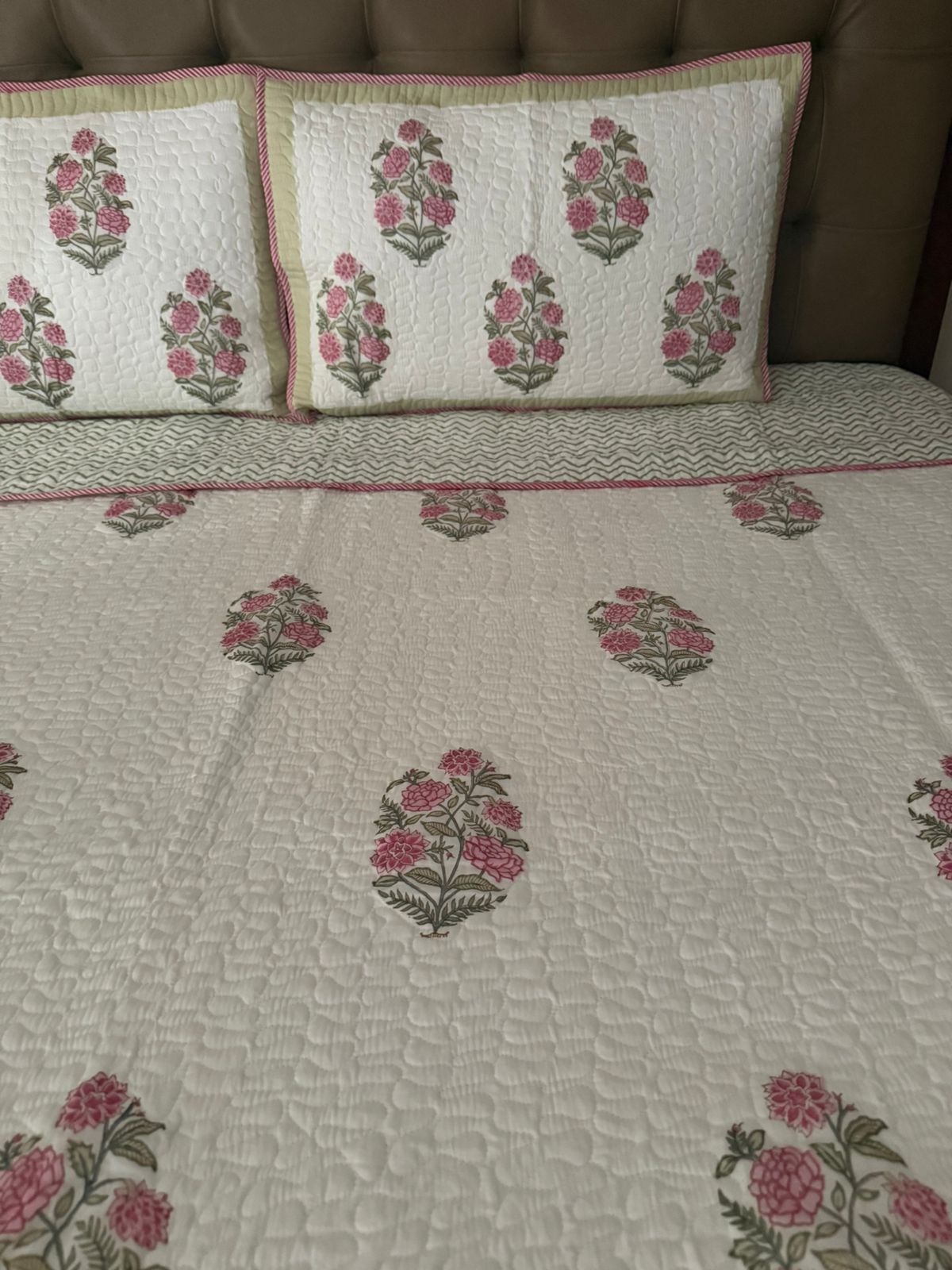 Handblock Quilted Bedcover