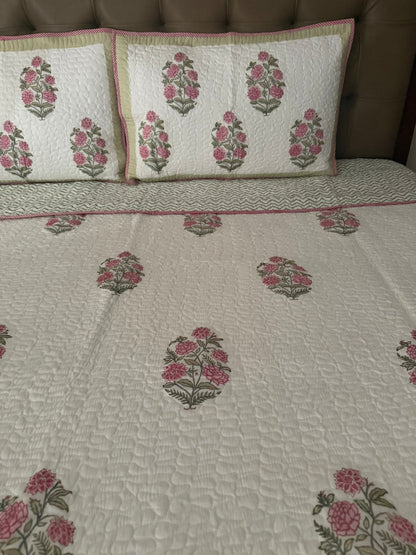 Handblock Quilted Bedcover
