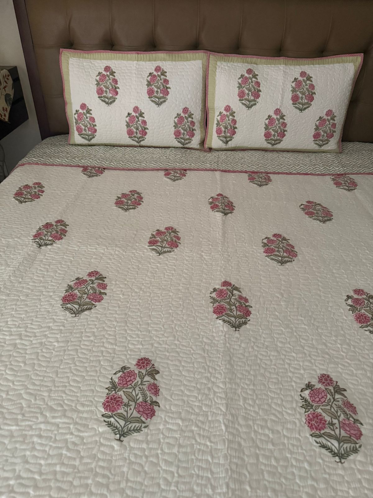 Handblock Quilted Bedcover