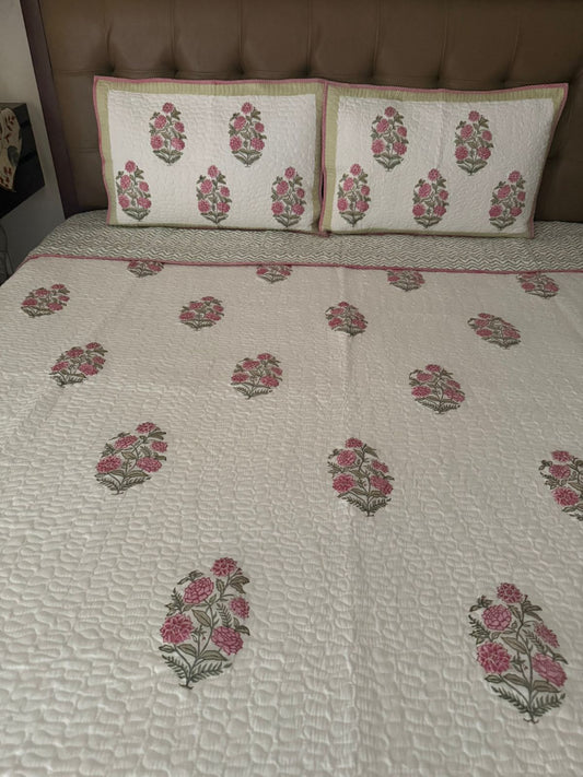 Handblock Quilted Bedcover