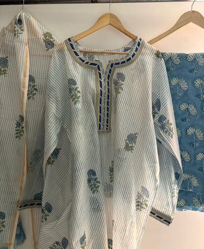 Semistitched Chanderi Suit
