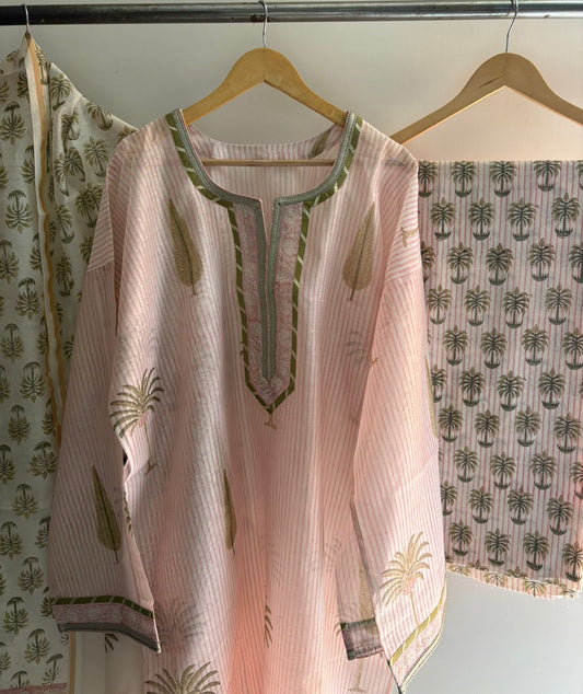 Semistitched Chanderi Suit