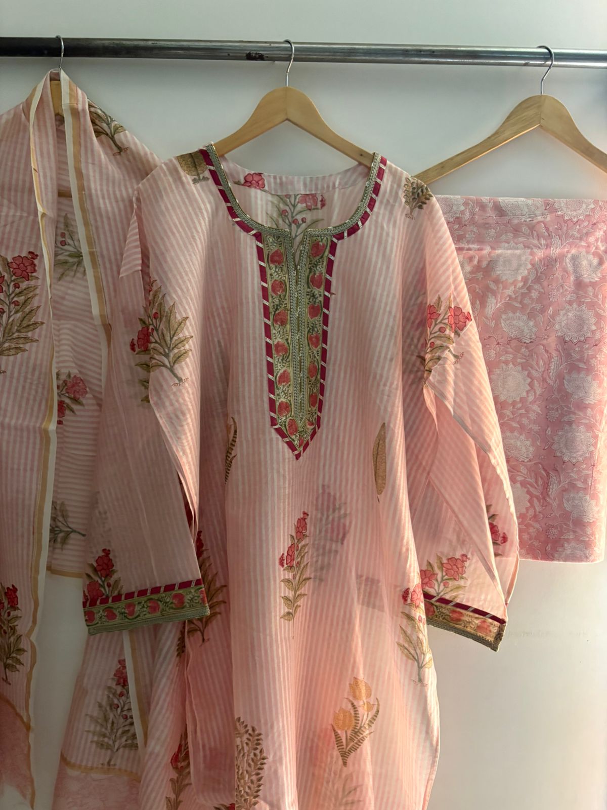 Semistitched Chanderi Suit