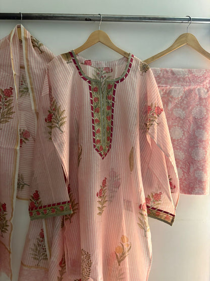 Semistitched Chanderi Suit