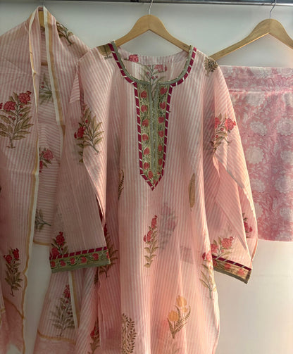 Semistitched Chanderi Suit