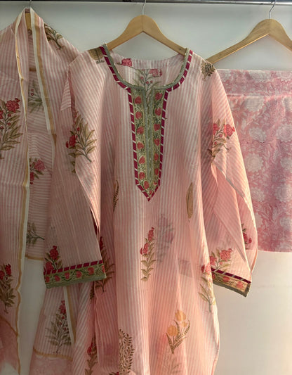 Semistitched Chanderi Suit