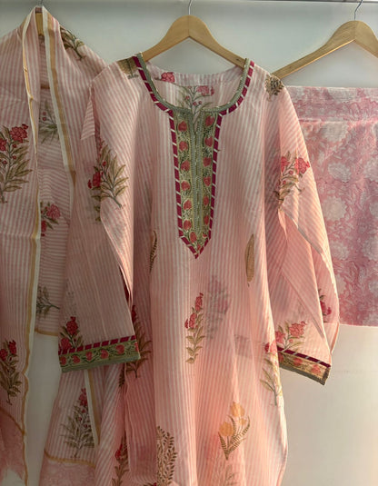Semistitched Chanderi Suit