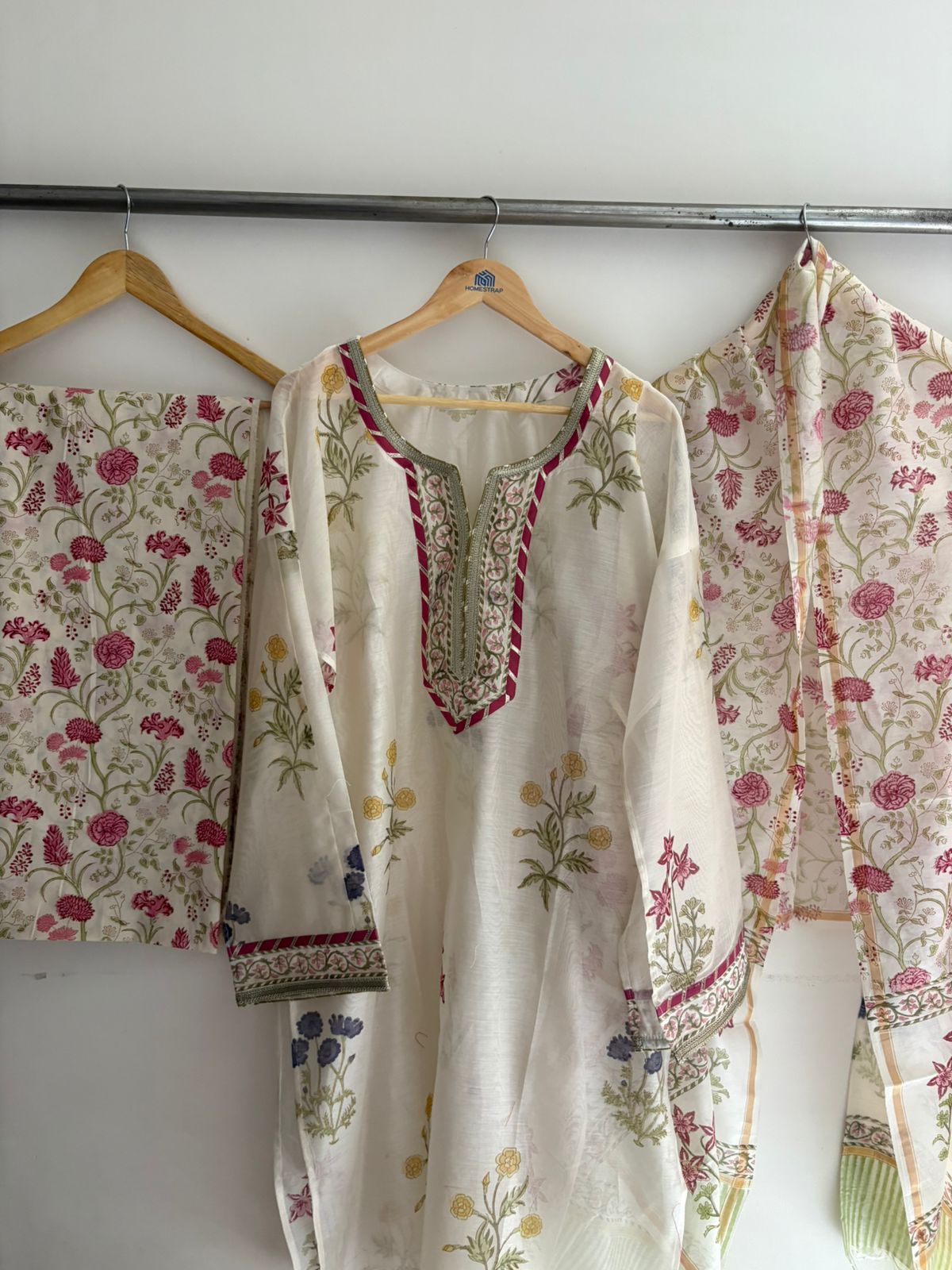 Semistitched Chanderi Suit
