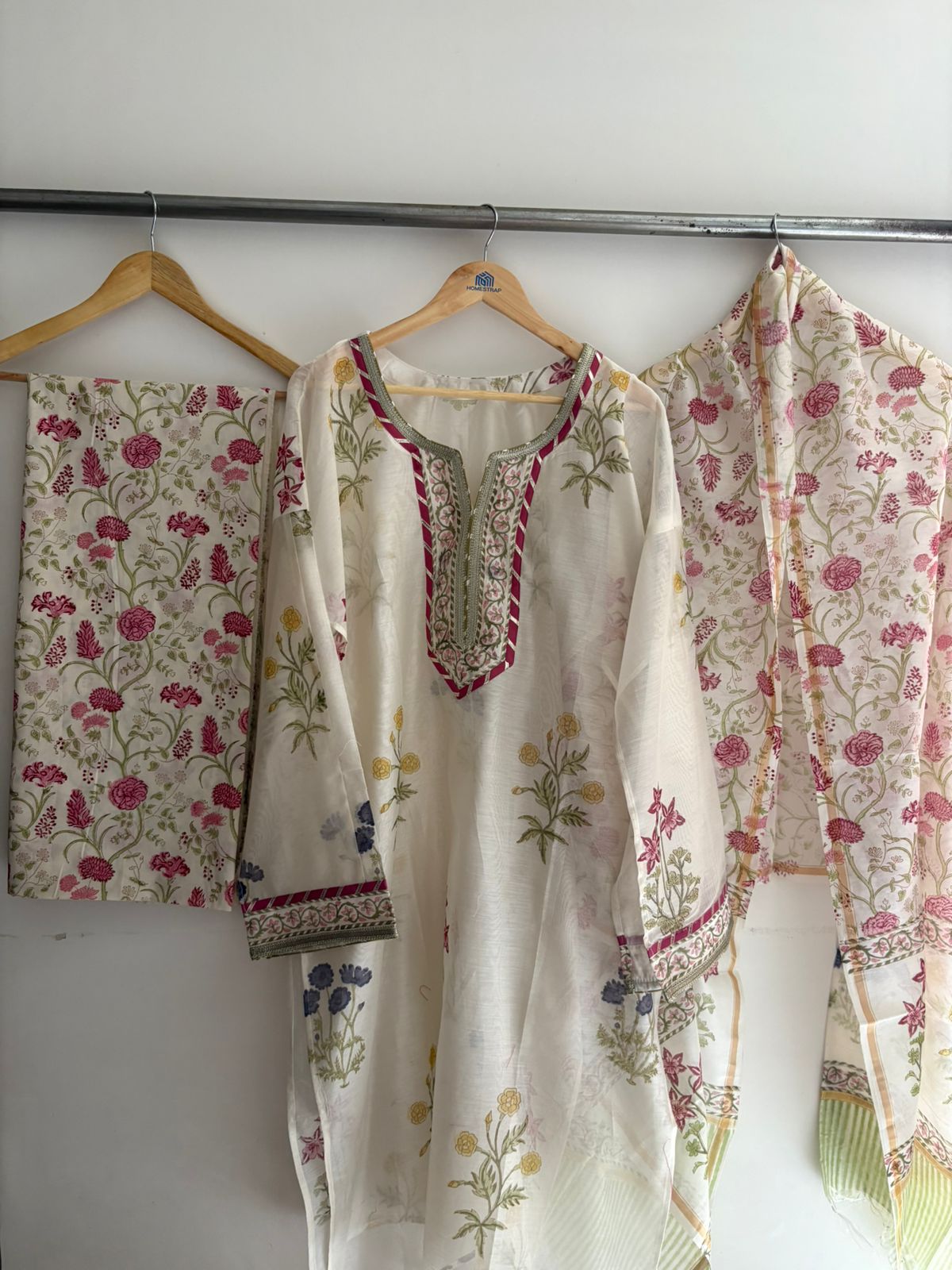 Semistitched Chanderi Suit
