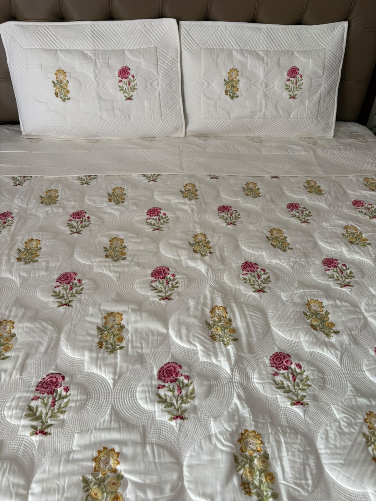 King Size Motif Quilted Bedcover