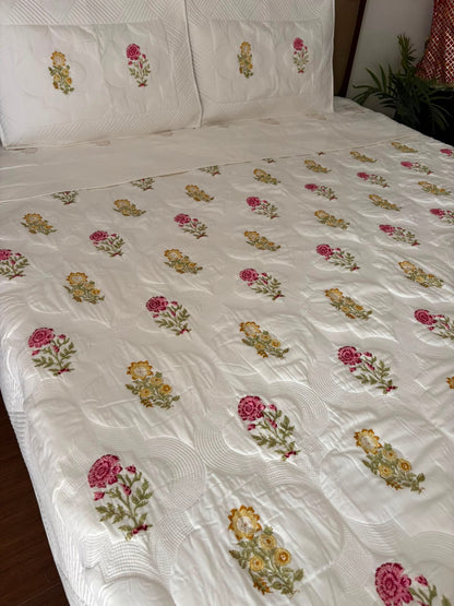 King Size Motif Quilted Bedcover
