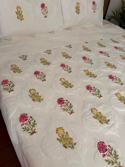 King Size Motif Quilted Bedcover