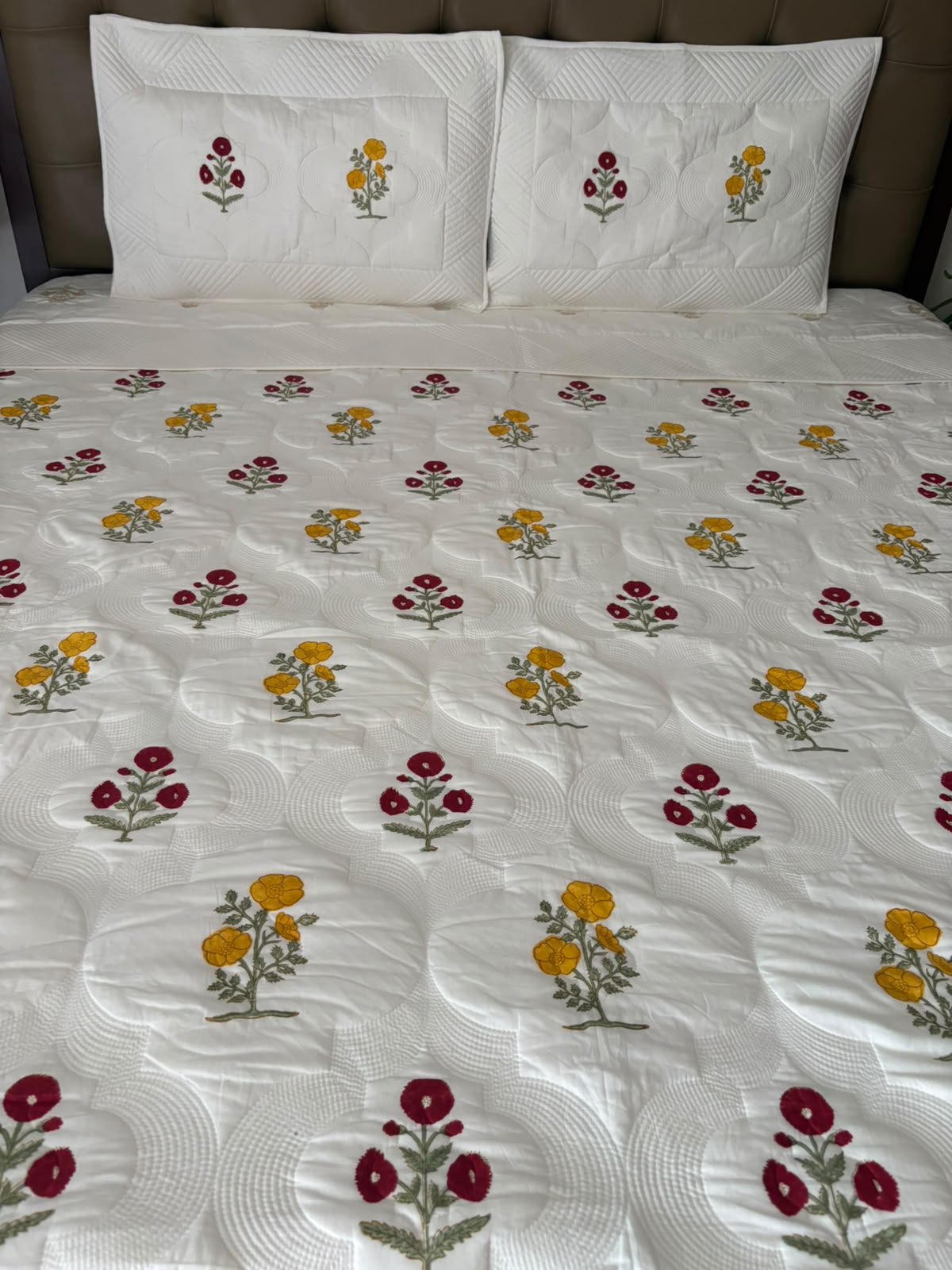 King Size Motif Quilted Bedcover