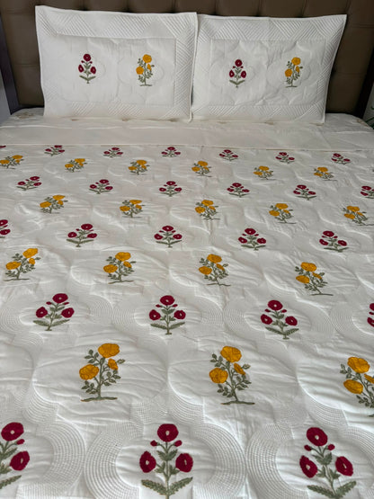King Size Motif Quilted Bedcover