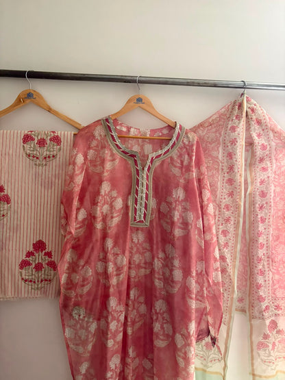 Semistitched Chanderi Suit