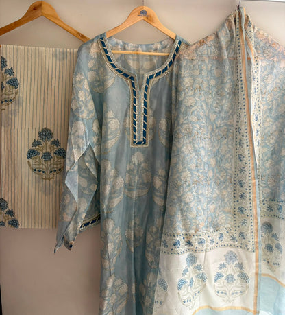Semistitched Chanderi Suit