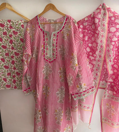 Semistitched Chanderi Suit