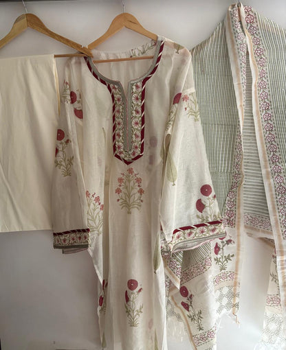 Semistitched Chanderi Suit