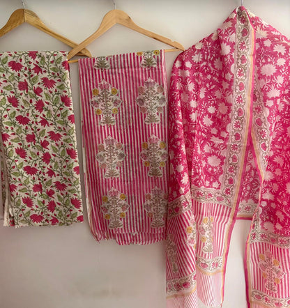 Unstitched Chanderi Suit