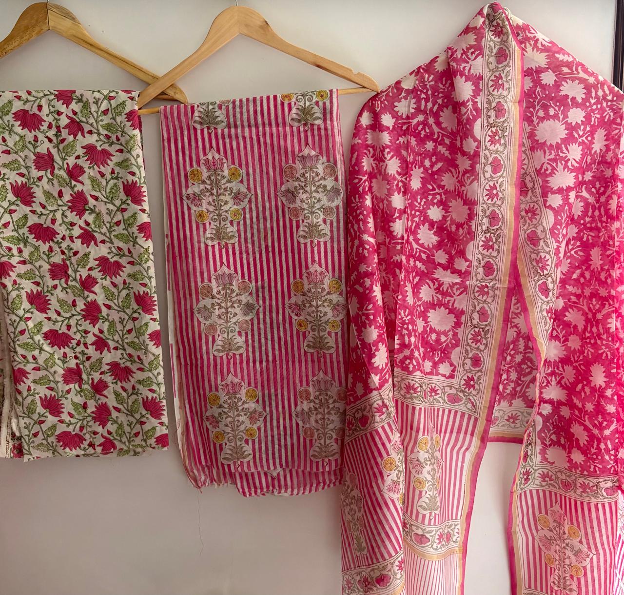 Unstitched Chanderi Suit