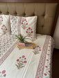 Handblock Linen Bedcovers With Pillow Cases