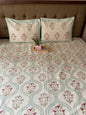 Handblock Linen Bedcovers With Pillow Cases