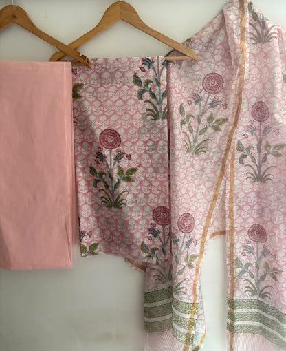 Unstitched Chanderi Suit