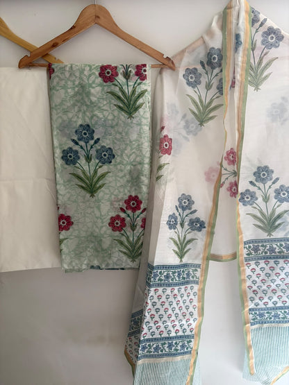 Unstitched Chanderi Suit
