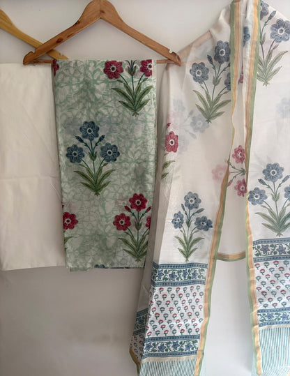 Unstitched Chanderi Suit