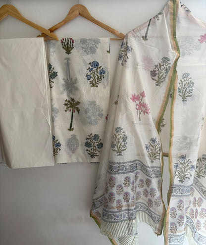 Unstitched Chanderi Suit
