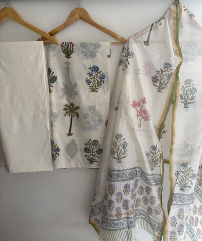 Unstitched Chanderi Suit