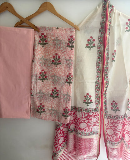 Unstitched Chanderi Suit