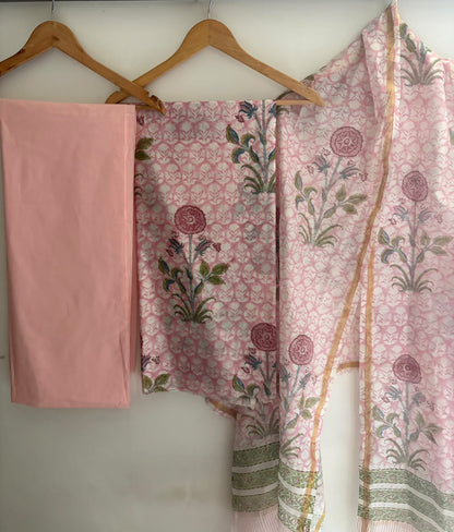 Unstitched Chanderi Suit