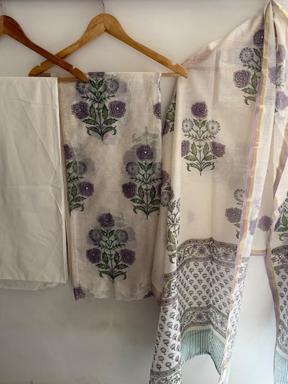 Unstitched Chanderi Suit
