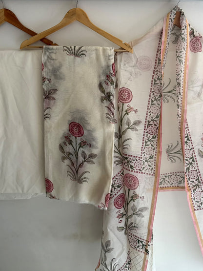 Unstitched Chanderi Suit
