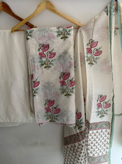 Unstitched Chanderi Suit