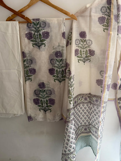 Unstitched Chanderi Suit