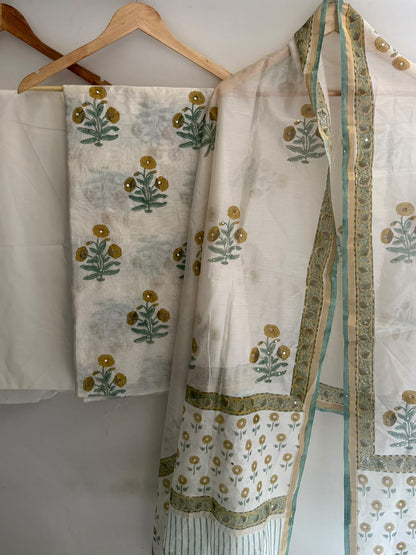 Unstitched Chanderi Suit