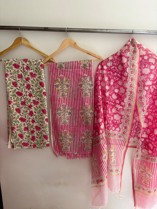 Unstitched Chanderi Suit