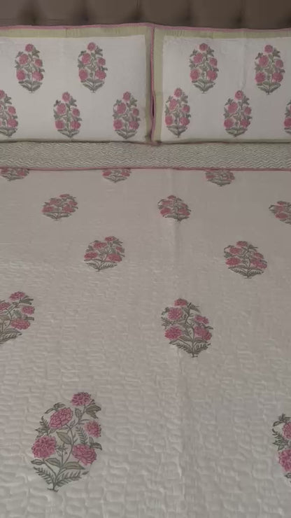 Handblock Quilted Bedcover